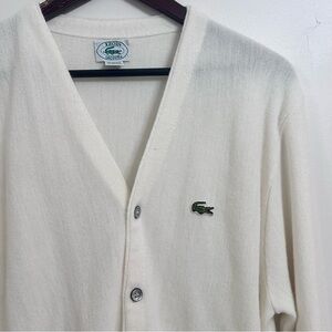 Vintage white izod Lacoste button down cardigan size large